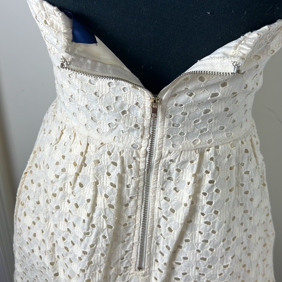 Blue Rain Strapless Guipure Eyelet lace Dress Size Medium - Picture 7 of 13